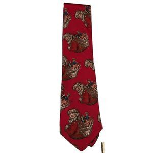 STAFFORD SANTAMEN'S HOLIDAY CHRISTMAS NECKTIE TIE 100% SILK  54 x 3.5